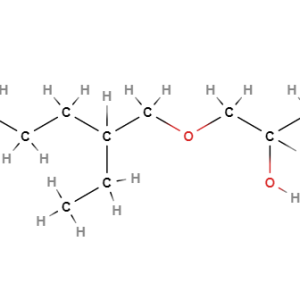 Chemical structure of Ethylhexylglycerin, a gentle preservative booster used in ORY Skincare to enhance product freshness and skin compatibility.