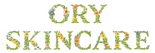 Botanical floral typography reading “ORY Skincare” representing custom-made botanical-infused luxury skincare brand.